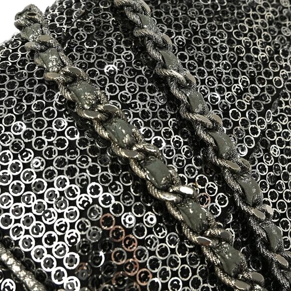 Chanel Silver Sequins Double Chain Shoulder Bag - Picture 7 of 12